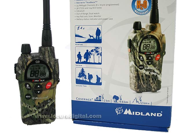 MIDLAND-G9 MIMETIC MIDLAND walkie uso libre PMR 446 !! NUEVO MODELO MIMETIZADO !!