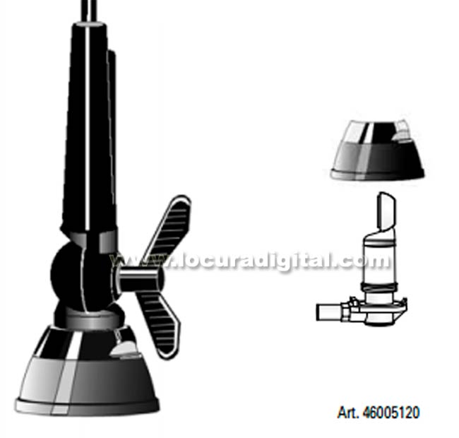 MLA75C SIRTEL Antena móvil palomilla 1/4, 66-88 Mhz.100 watios, longitud 126 cms. 