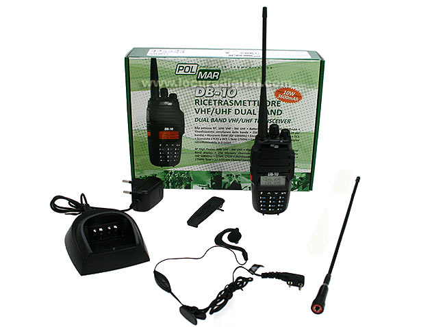 polmar db10 polmar db-10 walkie talkie doble banda vhf-uhf, 10 watios