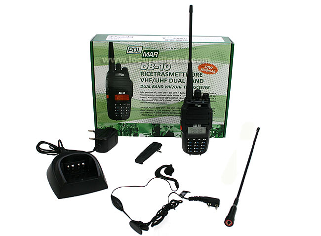 polmar db10 polmar db 10 walkie talkie doble banda vhf uhf, 10 watios