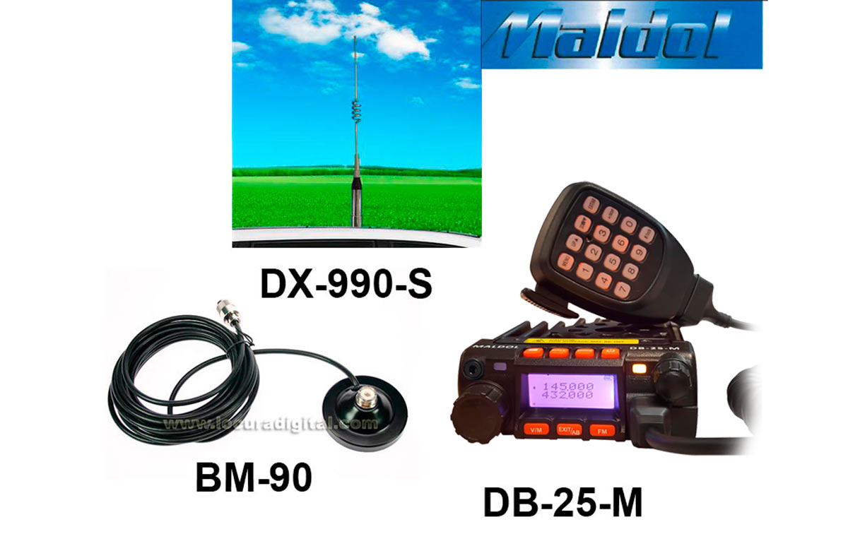 db25m maldol emisora bibanda vhf/uhf144/430 potencia 25w 