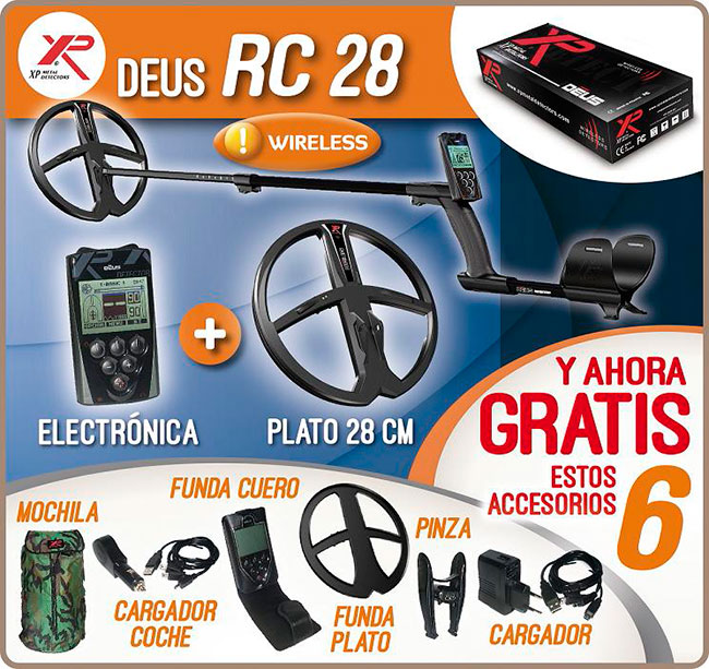 XP DEUS RC28 METAL DETECTOR PLATO DE 28