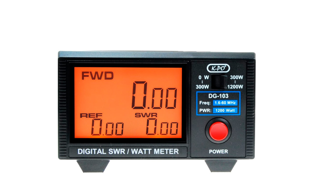 K-PO DG-103 Digital SWR Watimetro HF1,6 a 60 Mhz.Potencia 1.200 watios