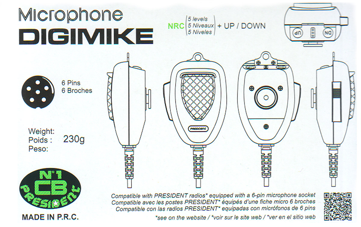 CB Radio Microphone - President DIGIMIKE Noise Reducing Microphone — CB  Radio Supply