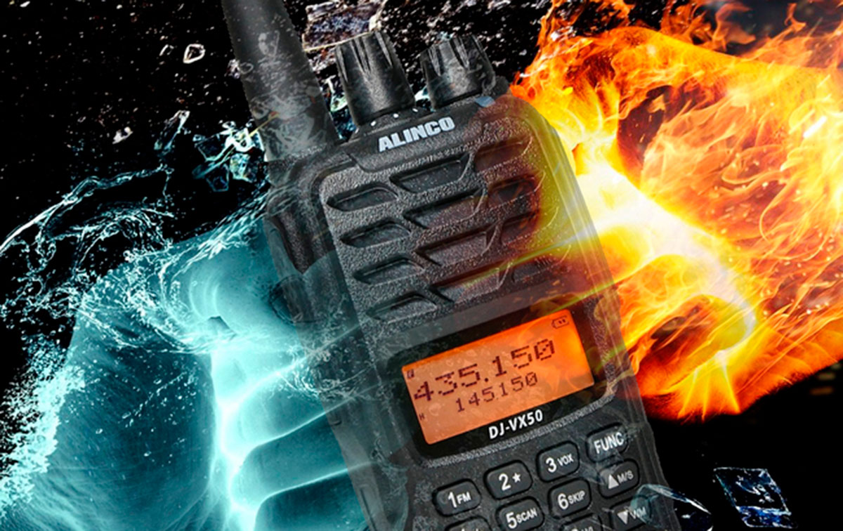 ALINCO DJ-VX-50E Walkie Talkie Biband VHF/UHF 144-440 Mhz IP-67