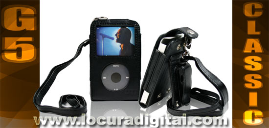 IPOD CLASSIC BLACK LEATHER SHEATH