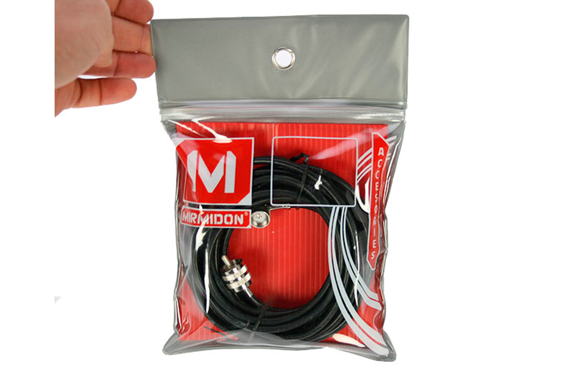 DVM27 conjunto base Palomilla cable RG58 longitud 5,5 mts PL macho