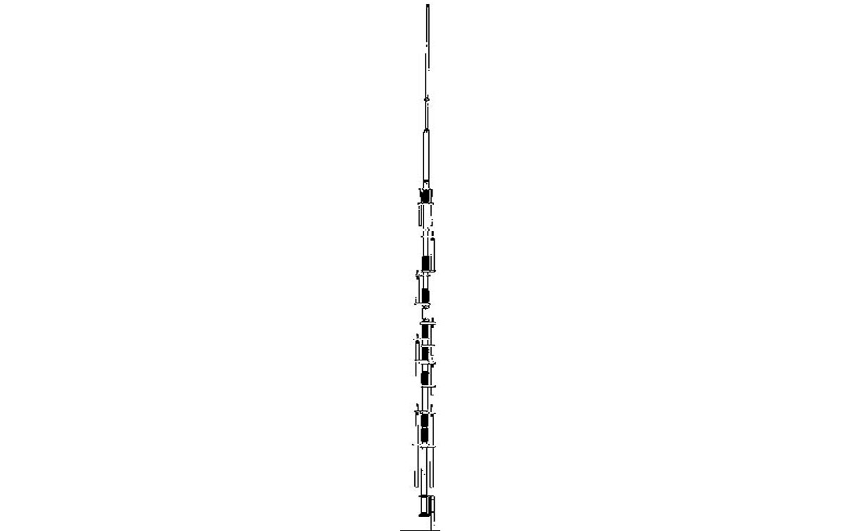 dx-88 hy-gain antena vertical hf banda ancha ajustable 10,12,15,17,20,30,40,80 metros