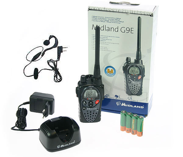 MIDLAND G9E KIT1 free use PMR 446 HANDHELD.   NEW MODEL!   EARPHONE FOR FREE!