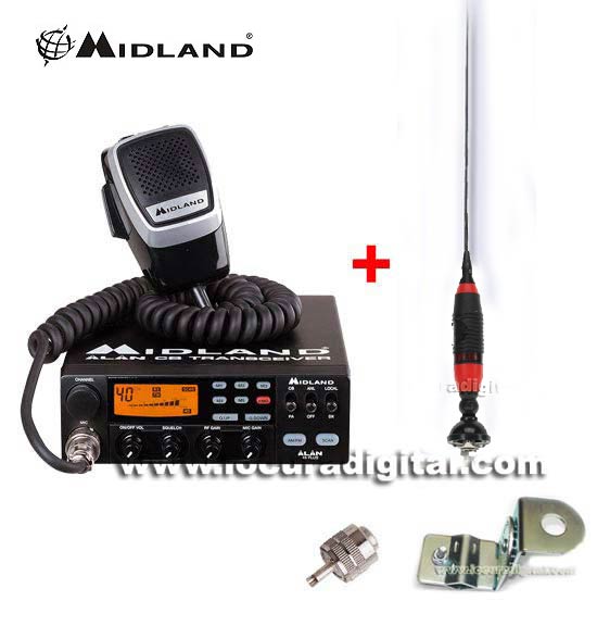 ALAN 48 PLUS MULTI KIT B INCLUYE ANTENA SIRTE S9 SOPORTE PARA RETROVISORES CONECTOR PL PARA EMISORA.