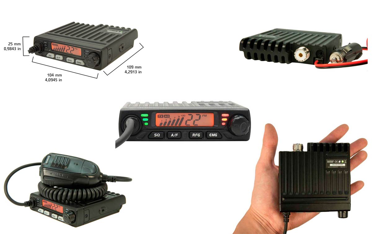 sadelta explorer-27 emisora mini cb 27 mhz canales 40 am/fm   conector de mechero 12 voltios