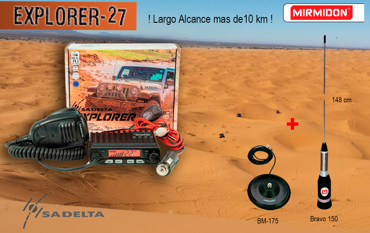 sadelta explorer-27 kit bravo magnetica 175 emisora cb 27 mhz canales 40 am / fm