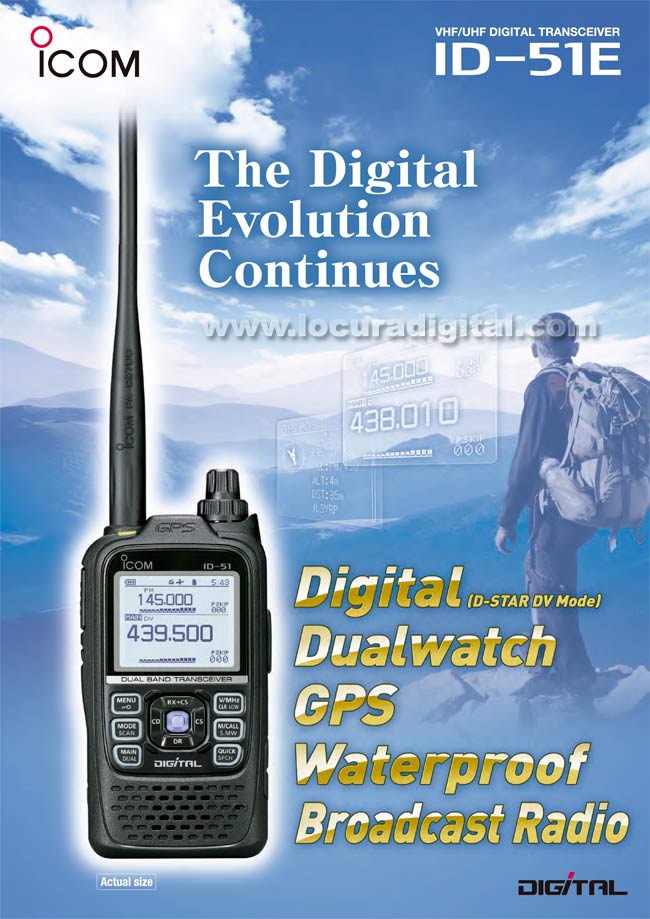 ICOM ID 51E Walkie doble banda VHF/UHF DIGITAL