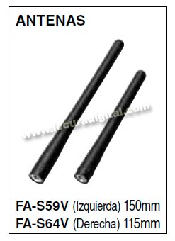 fa-s59v antena para walkie ic-m73 longitud 150 mm.