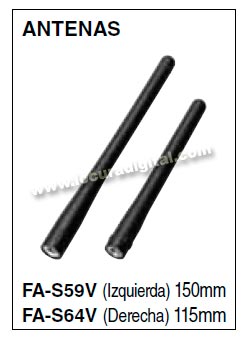 fa s59v antena para walkie ic m73 longitud 150 mm.