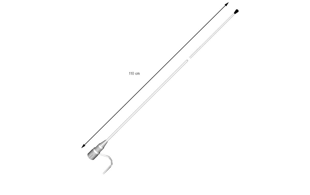 FAV105F FALKOS Antena Marina VHF 156-163 Mhz Longitud 1,10 mts. Cable antena Longitud + 4,5 m RG-58 color Blanco. Esta antena está diseñada para funcionar en el rango de frecuencia estándar para comunicaciones VHF marinas, que es comúnmente utilizado por embarcaciones para comunicarse con otras embarcaciones y estaciones en tierra. La longitud de la antena y el cable RG-58 blanco incluido permiten una instalación adecuada en una embarcación para una comunicación efectiva en el agua.