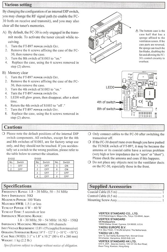 YAESU FC-30 Antenna Tuner