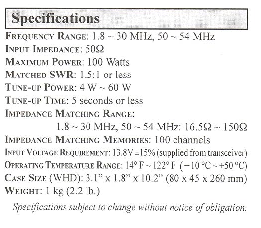 YAESU FC-30 Antenna Tuner