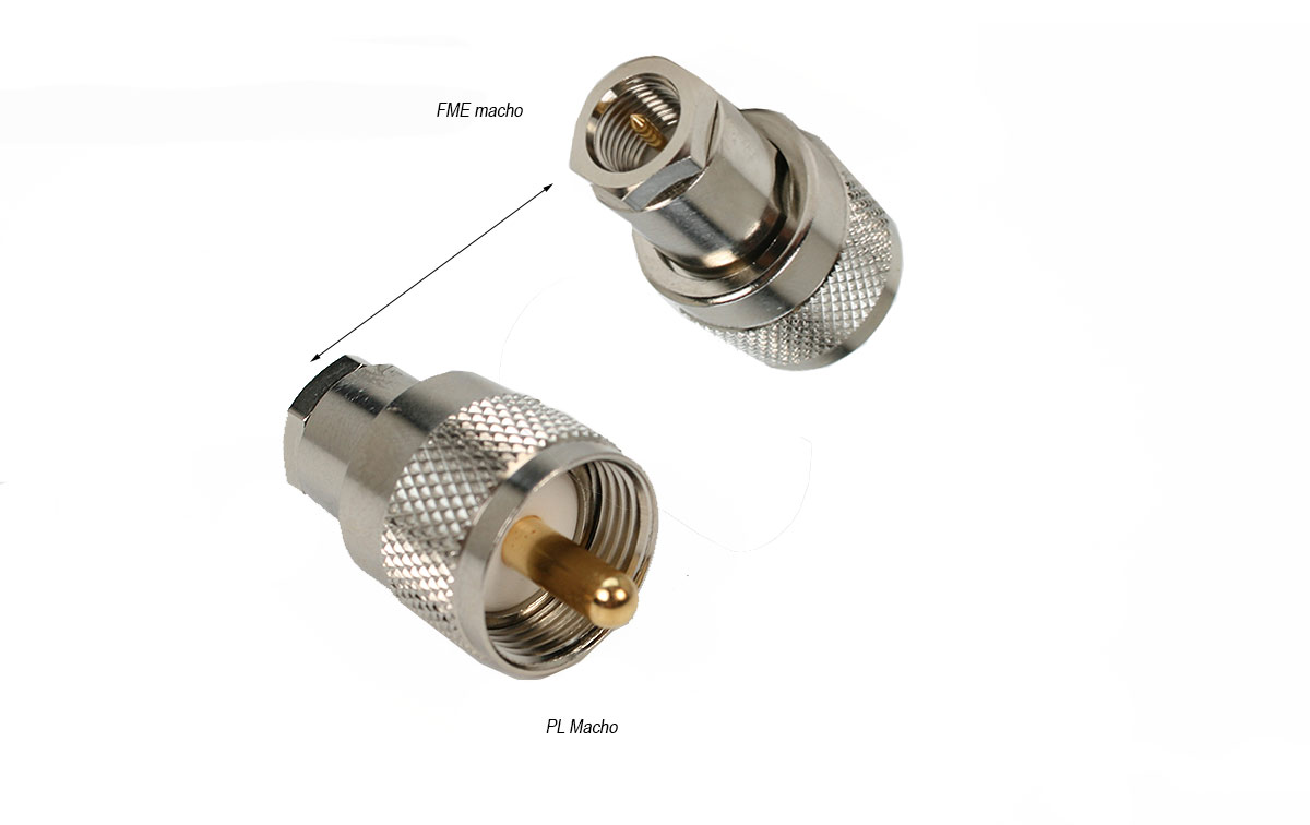 ref. FMEPL Adaptador de conector FME MACHO a PL-259 MACHO