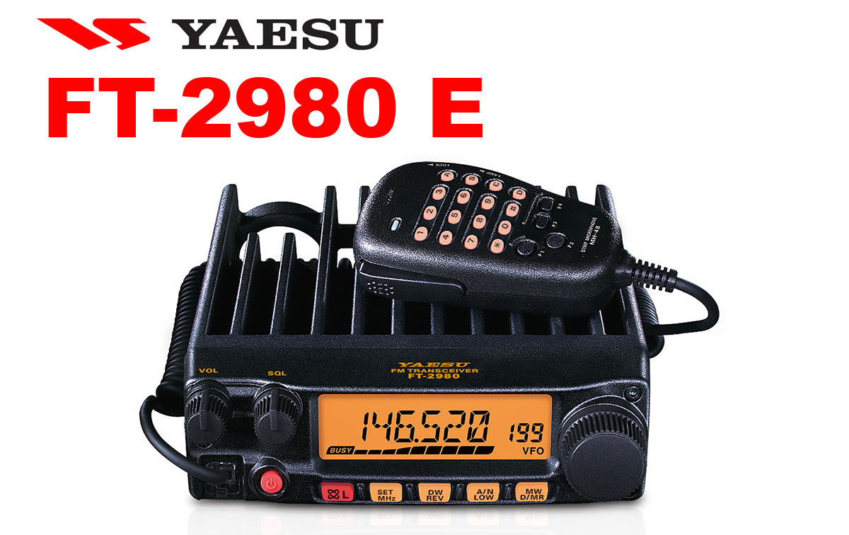 yaesu ft2980e emisora vhf 144 mhz potencia 80 watios de salida sin necesidad de ventilador refrigeración! se proporcionan cuatro niveles de salida de potencia seleccionables: 80/30/10/5 watts. la selección de potencia puede almacenarse en la memoria. la gran pantalla lcd retroiluminada de 6 dígitos en el ft-2980r garantiza una excelente visibilidad