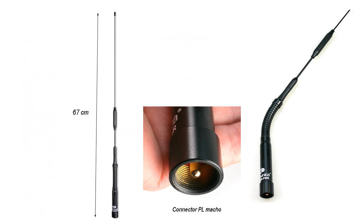 KOMUNICA FX-800-PWR Antena movil VHF-UHF flexible 67 cm