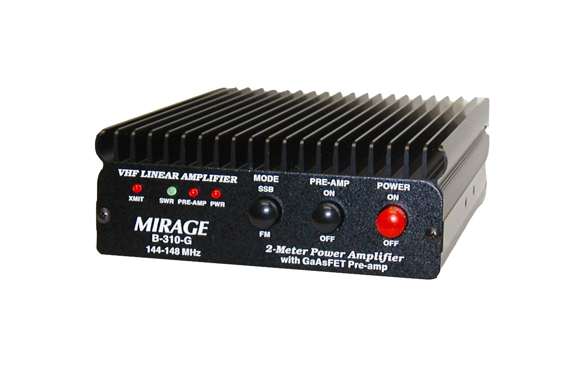 MIRAGE- G310G Amplificador VHF 100 Watios frecuencia 144-146 Mhz con transistores GaAsFET y preamplicador de antena.