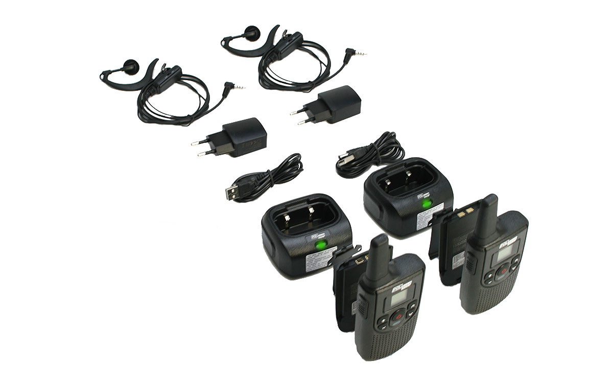 polmar gemini pack 2 walkie talkies pmr-446 uso libre 16 canales