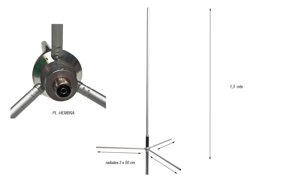 Antena TAGRA GP-144 5/8 VHF 136-174 Mhz.