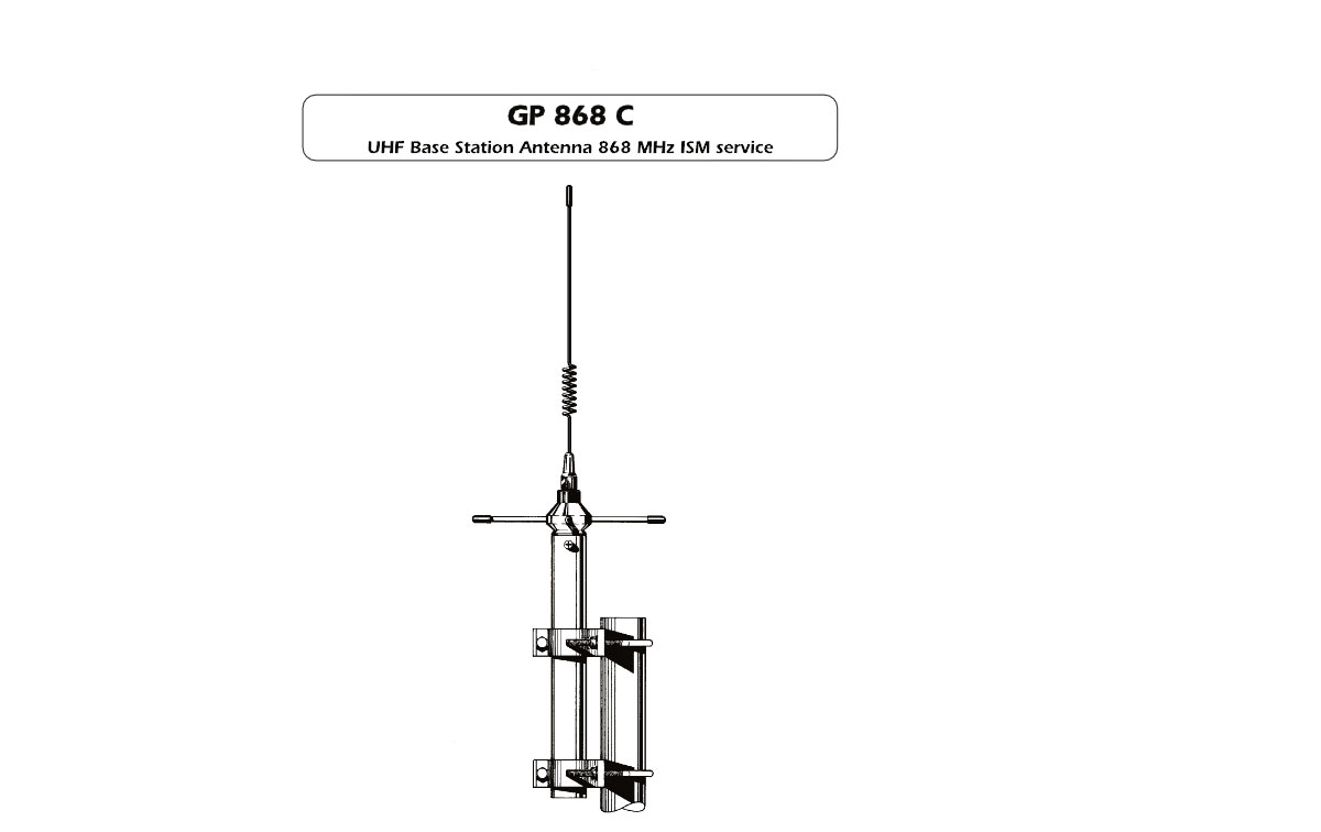 sirio gp 868 c antena base omnidireccional uhf de 835 a 900 mhz