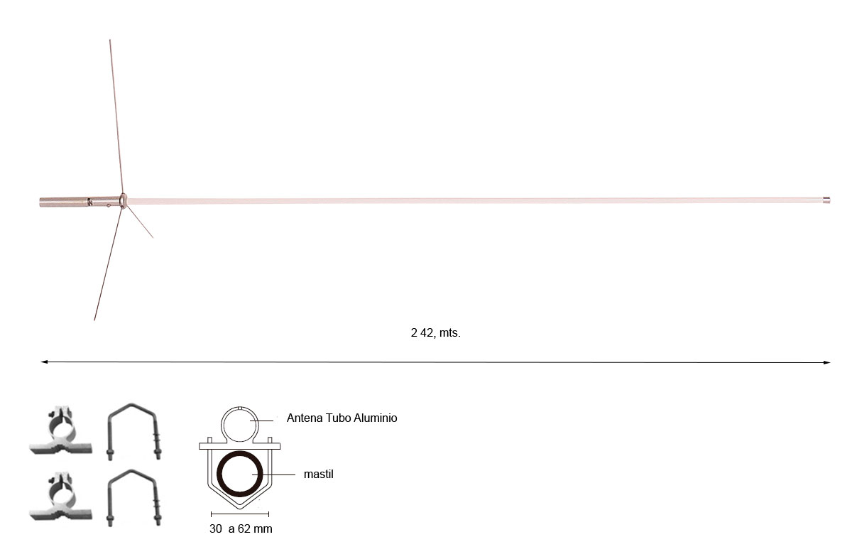 COMET GP-95N Antena de base Tribanda VHF 144 /UHF 430 / 1260 Mhz