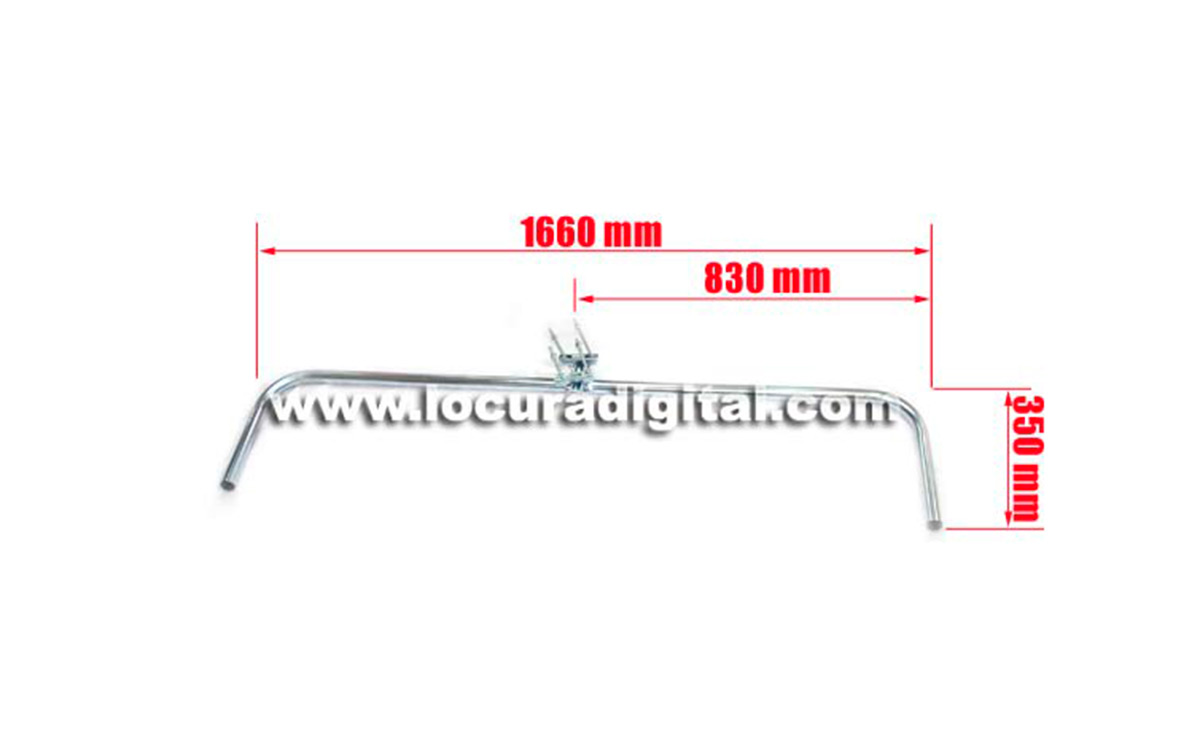 mirmidon hard-1660 soporte horizontal galvanizado doble, medidas: 1660 mm x 350 mm, diámetro: 35 mm
