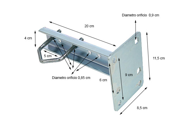 mirmidon hard-200u garra de 20 cm. sujeción con 4 tacos.