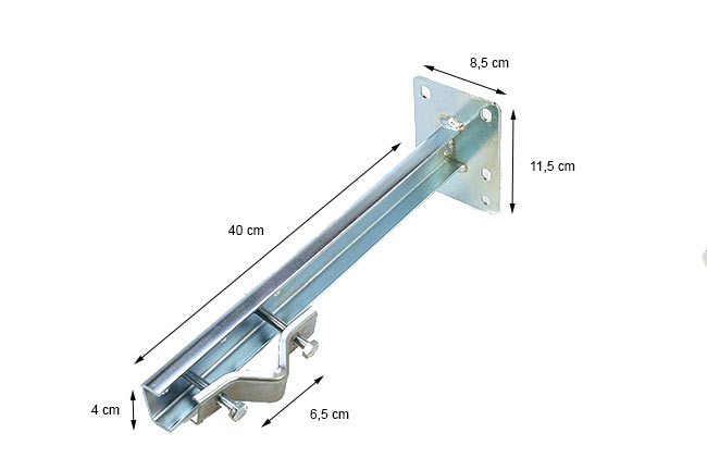 MIRMIDON HARD-350U Garra de 40 cm formato (U) sujeción con 4 tacos.