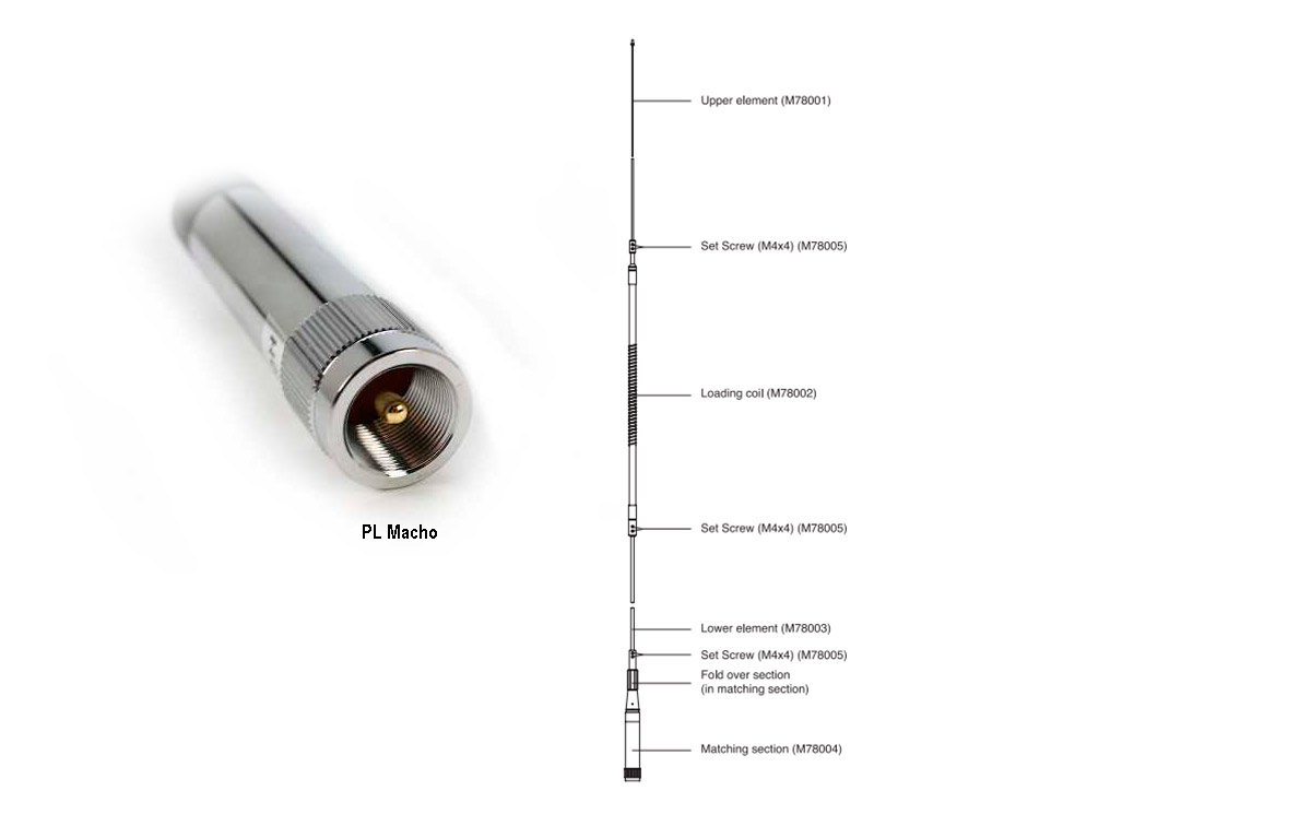 Capaz de manejar hasta 200 vatios de potencia, esta antena está preparada para soportar transmisiones con una potencia moderada. Utiliza un conector PL macho, que es común en aplicaciones de radioafición y otros dispositivos de radio.