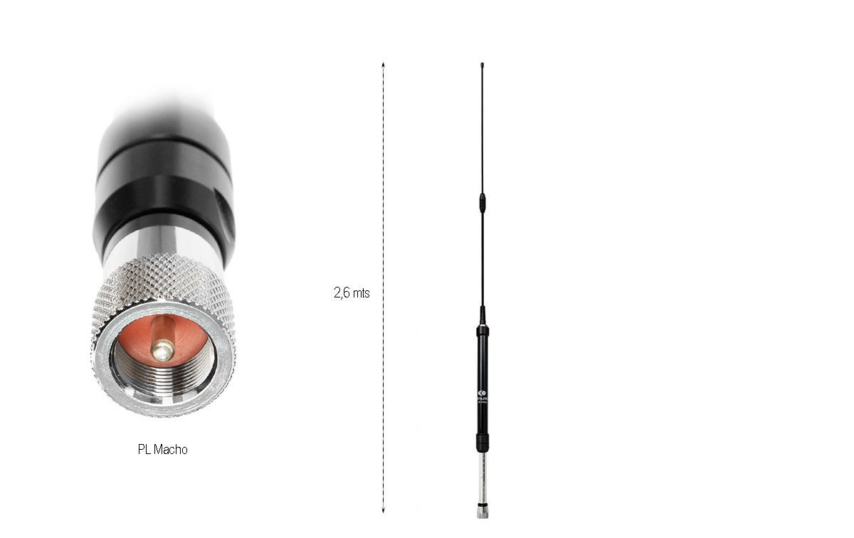 Antena portable Komunica AMPLIA COBERTURA de 7-30/50MHz, ajustable