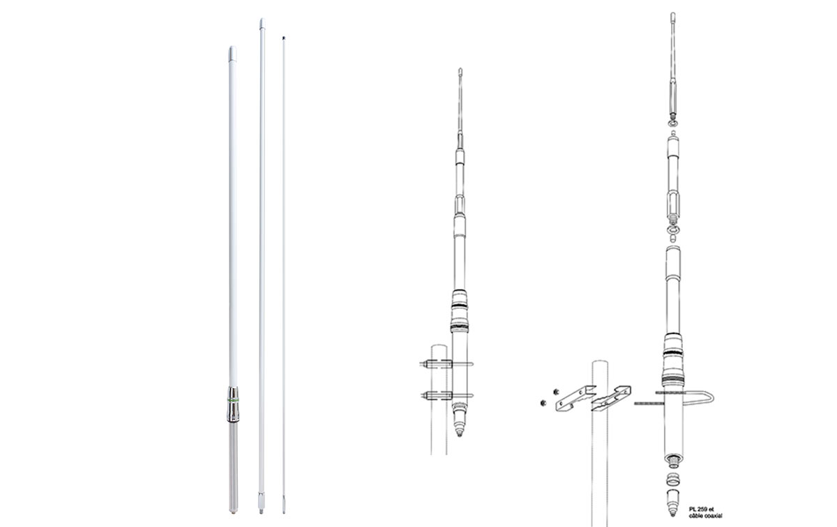 HIMALAYA WB PRESIDENT Antena 1/2 Onda CB-HF 22-30 Mhz FIBRA sin radiales