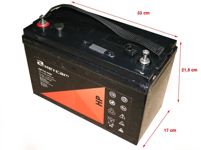 HC12-100 Batería plomo alta capacidad 12 voltios , 100 aH.
