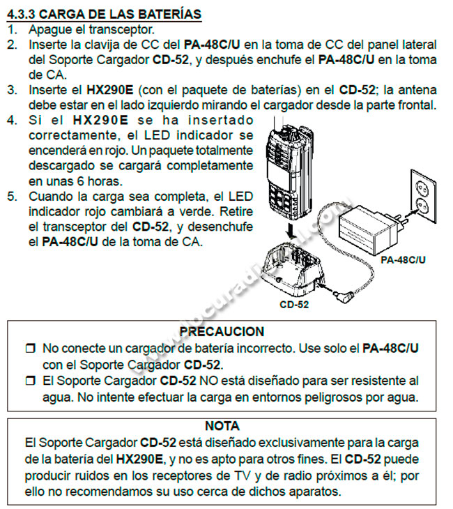 hx290e standard horizon. walkie talkie náutico sumergible y flotante.