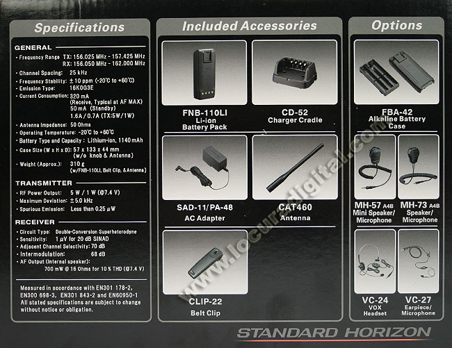 hx290e standard horizon. walkie talkie náutico sumergible y flotante.