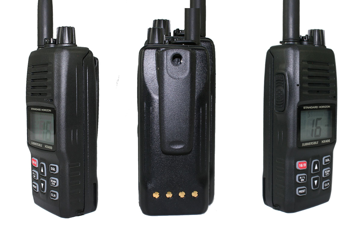 standard horizon hx-400-e walkie vhf banda marina ipx8 sumergible