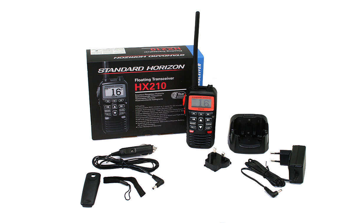 standard horizon hx-210e walkie vhf banda marina ipx7 sumergible