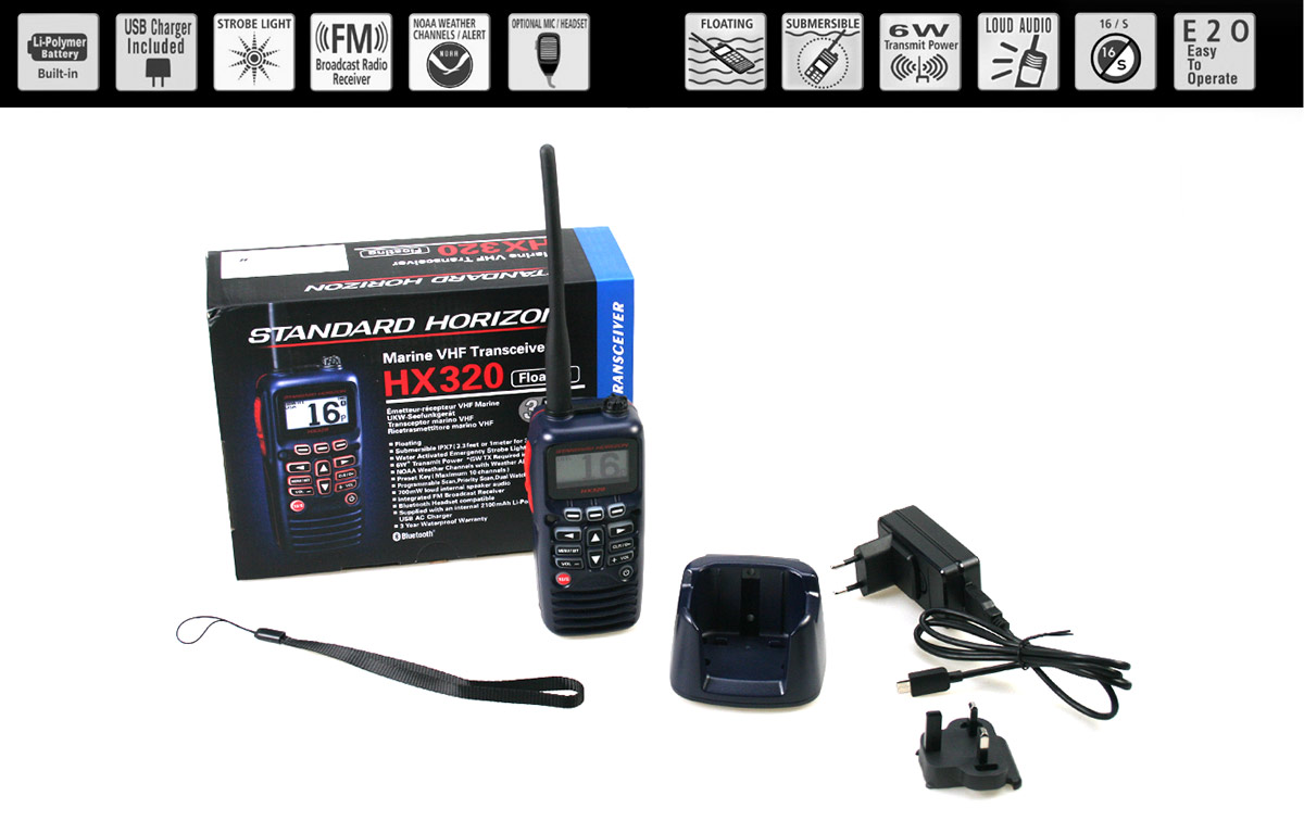 el standard horizon hx320e es un walkie-talkie marino, específicamente diseñado para su uso en entornos náuticos. es un modelo interesante por varias razones: