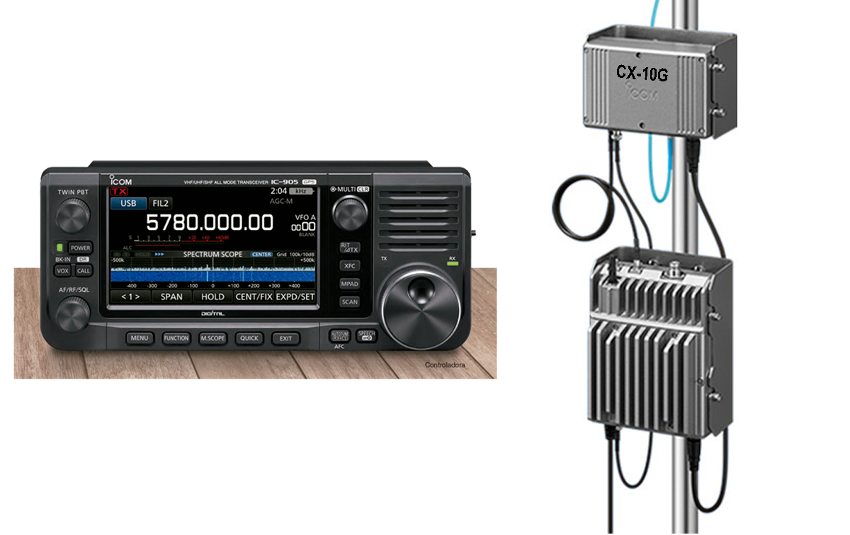 ICOM IC-905 PACK CX10G 1010.5 GHz Transceptor multibanda VHF/UHF/SHF Transceptor multibanda VHF/UHF/SHF Bandas:144, 430, 1.200, 2.400, 5.600 MHz