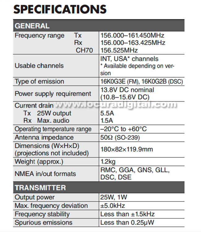 icom ic-m323g emisora de base banda marina con gps ipx7 , frecuencias 156- 161 mhz. color blanco.