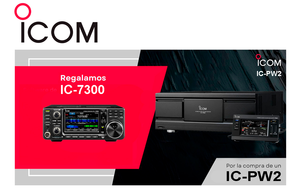 Icom IC-PW2 HF amplifier pack, 1000 watts power + Icom IC7300 pack icom ic-pw2 amplificador hf potencia 1000 watios + icom ic7300