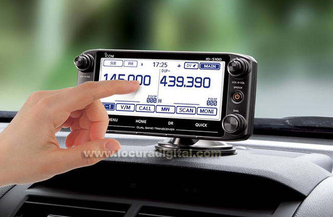 icom id-5100e emisora movil doble banda vhf 144 / uhf 430 mhz.