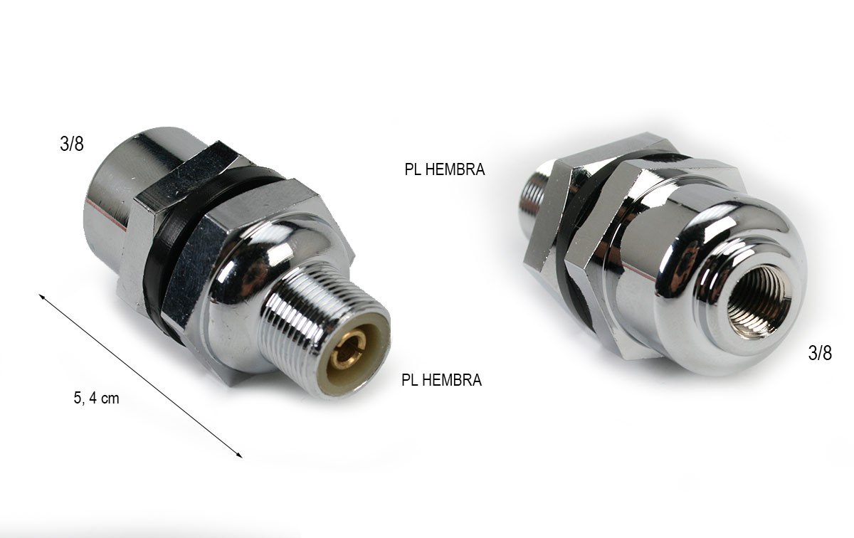 Adaptador Antena 3/8x24 UHF - Conector RF Coaxial Para Montagem