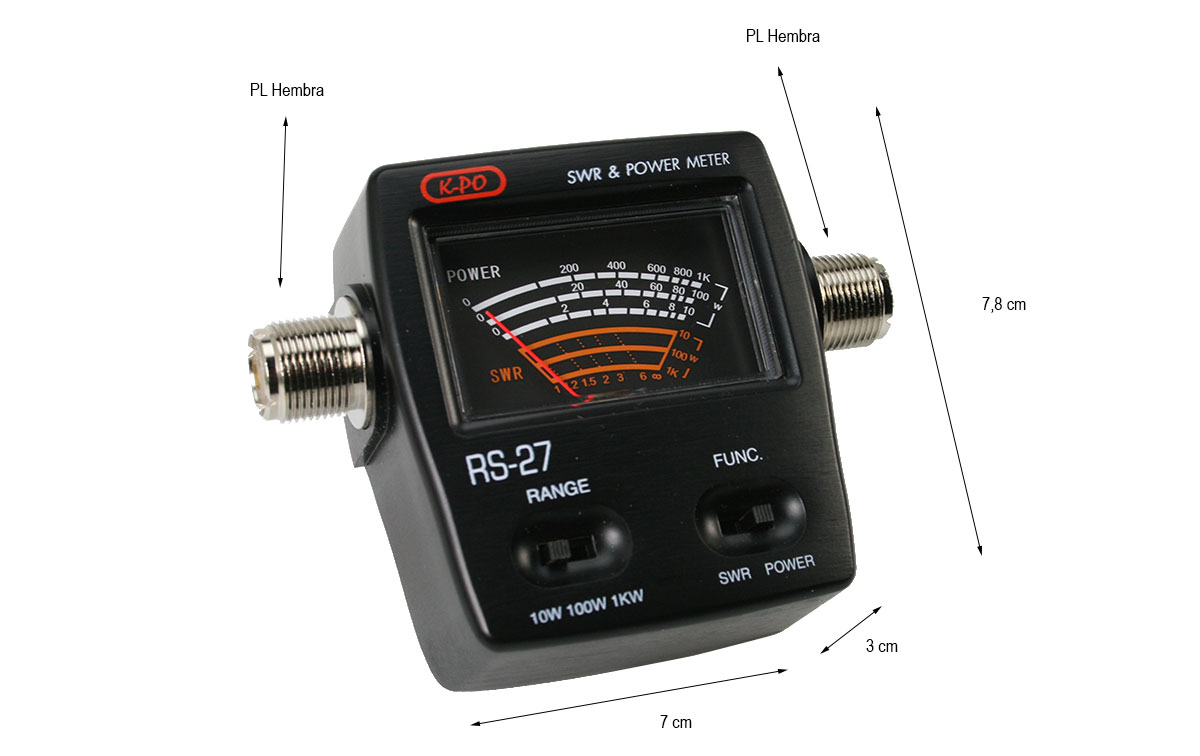 medidor estacionarias roe watimetro cb 27 mhz y 10 metros