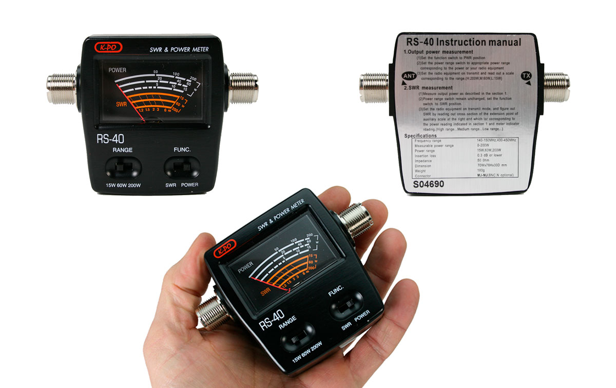 medidor analogico de estacionarias roe y watimetro, cubre frecuencias desde: 140 -150 mhz y 430 - 450 mhz