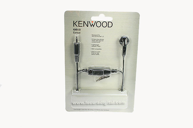 KHS33 KENWOOD Micro auricular original con PTT tipo boton para walkie PKT 23.